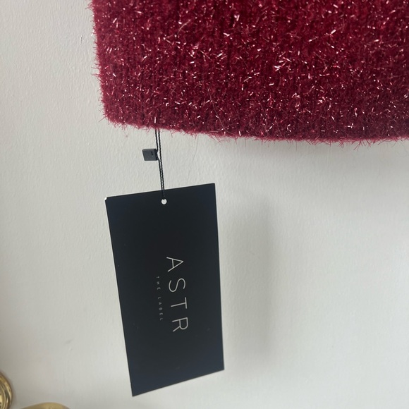 💃🏽🆕 NWT ASTR the Label TAMARA SHRUG AND MINI SWEATER DRESS - Wine - Size M - Picture 10 of 13